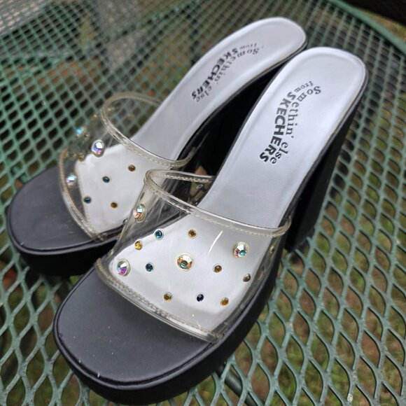 Skechers y2k 90s Somethin' Else Rhinestone Platform Pumps Heels Shoes Sz 7 - Picture 9 of 9